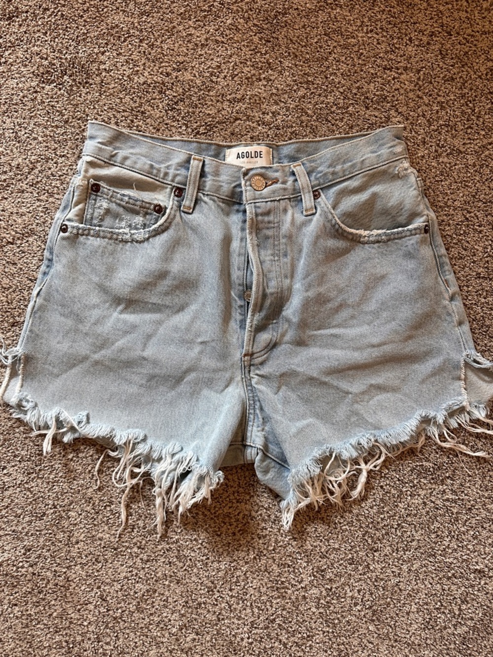AGOLDE Light Denim Dee Shorts